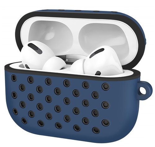 AlzaGuard Silicon Polkadot Case for Airpods Pro, Blue and Black - Headphone Case - Main image