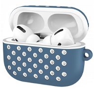 AlzaGuard Silicon Polkadot Case for Airpods Pro, Blue and White - Headphone Case