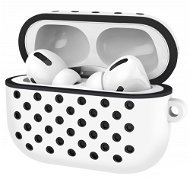 AlzaGuard Silicon Polkadot Case for Airpods Pro, White and Black - Headphone Case