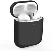 AlzaGuard Skinny Silicone Case na Airpods 1. a 2. generácie, čierne - Puzdro na slúchadlá