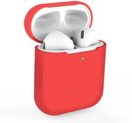 AlzaGuard Skinny Silicone Case Airpods 1. és 2. generáció, piros - Fülhallgató tok