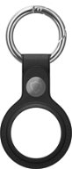 AirTag Key Ring AlzaGuard Genuine Leather Keychain for Airtag black - AirTag klíčenka