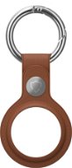 AlzaGuard Genuine Leather Keychain pro Airtag sedlově hnědá        - AirTag klíčenka