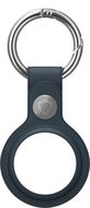 AlzaGuard Genuine Leather Keychain pro Airtag - modrá - AirTag klíčenka