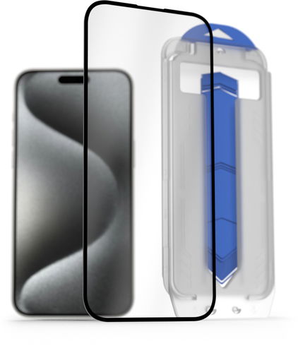 AlzaGuard 2.5D Glass EasyFit DustFree 2 Pack pro iPhone 15 Pro Max s instalačním rámečkem - Ochranné sklo - Hlavní obrázek