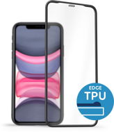 Üvegfólia AlzaGuard Glass with TPU Frame iPhone 11 / XR 2.5D üvegfólia - fekete - Ochranné sklo