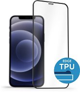 Üvegfólia AlzaGuard Glass with TPU Frame iPhone 12 / 12 Pro 2.5D üvegfólia - fekete - Ochranné sklo