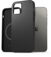 AlzaGuard Genuine iPhone 14 fekete bőr MagSafe tok - Telefon tok
