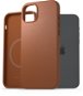 AlzaGuard Genuine Leather Case with Magsafe pro iPhone 15 Plus sedlově hnědý     - Kryt na mobil