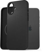 AlzaGuard Genuine Leather Case with Magsafe pro iPhone 16 Plus černý - Kryt na mobil