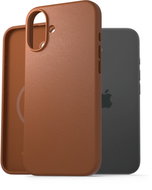 AlzaGuard Genuine Leather Case with Magsafe for iPhone 16 Plus saddle brown - Phone Cover