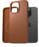 AlzaGuard Genuine Leather Case with Magsafe for iPhone 15 Pro saddle brown - Phone Cover