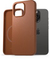 AlzaGuard iPhone 15 Pro Magsafe nyeregbarna bőr tok - Telefon tok