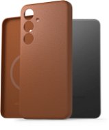 AlzaGuard Genuine Leather Case with Magsafe pro Samsung Galaxy S24 sedlově hnědý - Phone Cover