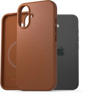 AlzaGuard Genuine Leather Case with Magsafe for iPhone 16e / 17e saddle brown - Phone Cover