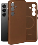 AlzaGuard Genuine Leather Case with Magsafe for Samsung Galaxy S25 saddle brown - Phone Cover