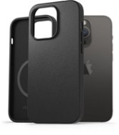 Phone Cover AlzaGuard Genuine Leather Case with Magsafe for iPhone 14 Pro black - Kryt na mobil