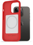 AlzaGuard Magsafe Silicone Case iPhone 14 Pro készülékhez, piros - Telefon tok