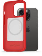 AlzaGuard Silicone iPhone 15 Pro Magsafe piros tok - Telefon tok