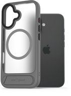 AlzaGuard Matte Case with Stand Compatible with MagSafe for iPhone 16 grey - Phone Cover