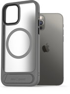 AlzaGuard Matte Case with Stand Compatible with MagSafe for iPhone 12 / 12 Pro grey - Phone Cover