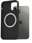 Handyhülle AlzaGuard Silikonhülle kompatibel mit Magsafe iPhone 12 / 12 Pro schwarz - Kryt na mobil