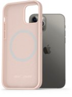 AlzaGuard Silikonhülle kompatibel mit Magsafe iPhone 12 / 12 Pro rosa - Handyhülle