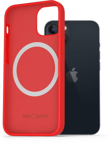 AlzaGuard Silicone Case Compatible with Magsafe iPhone 13 red - Phone Cover - Main image