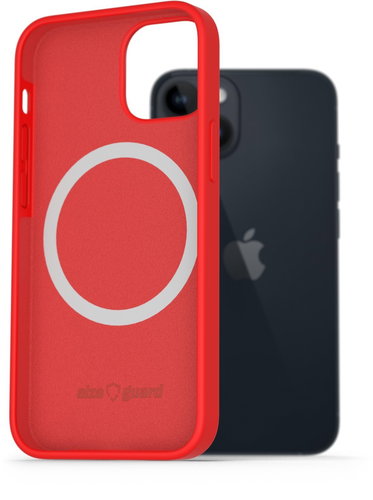 AlzaGuard Silicone Case Compatible with Magsafe iPhone 14 red - Phone Cover - Main image