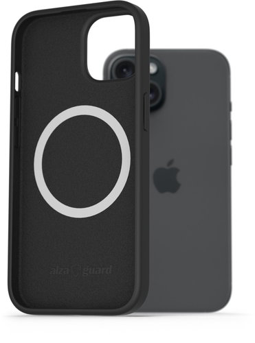 AlzaGuard Silikonhülle kompatibel mit Magsafe iPhone 15 Schwarz - Handyhülle - Hauptbild