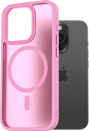 AlzaGuard Matte Case Compatible with Magsafe iPhone 15 Pro levendula-rózsaszín tok - Telefon tok - Fő fotó