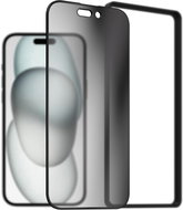AlzaGuard 2.5D FullCover Privacy Glass Protector pro iPhone 15 s instalačním rámečkem - Ochranné sklo