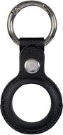 AlzaGuard Leather Keychain pre Airtag čierna - AirTag kľúčenka