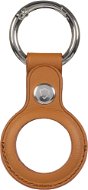AlzaGuard Leather Keychain pre Airtag hnedá - AirTag kľúčenka
