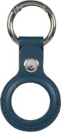 AlzaGuard Leather Keychain pre Airtag modrá - AirTag kľúčenka
