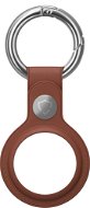 AlzaGuard Genuine Leather Keychain for Airtag brown - AirTag Key Ring