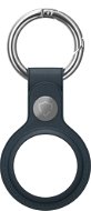 AlzaGuard Genuine Leather Keychain na Airtag modrá - AirTag kľúčenka
