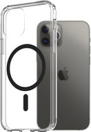 AlzaGuard Crystal Clear TPU Case Compatible with Magsafe for iPhone 12 / 12 Pro - Black - Phone Cover