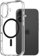 AlzaGuard Crystal Clear TPU Case Compatible with Magsafe for iPhone 16 - Black - Phone Cover