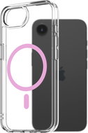 AlzaGuard Crystal Clear TPU Case Compatible with Magsafe for iPhone 16e / 17e - Pink - Phone Cover