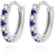 Agato Round earrings with cubic zirconia AGUC3538-DB (Ag925/1000 1,7 g) - Earrings