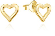 Agato Fine gold plated earrings Hearts AGUP3460-G (Ag925/1000 0,8 g) - Earrings