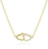 Agato Lovely gold plated necklace with hearts AGS1499/47-GOLD (Ag925/1000 2 g) - Necklace