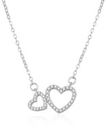 Agato Shiny silver necklace with hearts AGS1555/47 (Ag925/1000 2,3 g) - Necklace