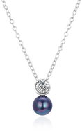 Agato Elegant silver necklace with black pearl AGS1557/47P-BLACK (Ag925/1000 2,9 g) - Necklace