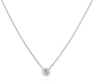Agato Minimalist silver necklace with clear zircon AGS1561/47-W (Ag925/1000 1,6 g) - Necklace