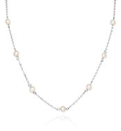 Agato Elegant silver necklace with pearls AGS1584/47P (Ag925/1000 3,2 g) - Necklace