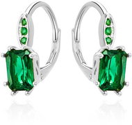 Agato Silver earrings with green crystal AGT - E001LGR (Ag925\1000 2,54 g) - Earrings