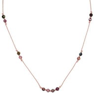 Agato Cord necklace with watermelon tourmaline HE30K3RG - LP - Necklace