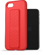 AlzaGuard Liquid Silicone Case with Stand for iPhone 7 / 8 / SE 2020 / SE 2022 Red - Phone Cover